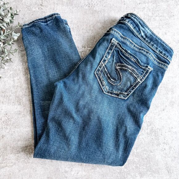 Silver Jeans Co Elyse Skinny Crop Medium Wash Jean Size 29 - Picture 1 of 8